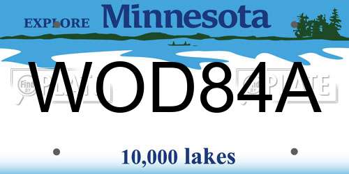 WOD84A Minnesota License Plate