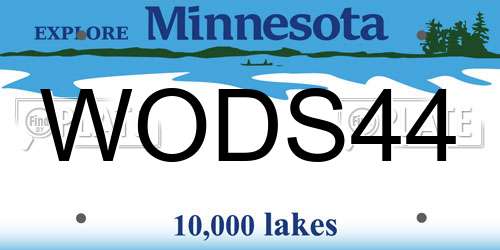 WODS44 Minnesota License Plate