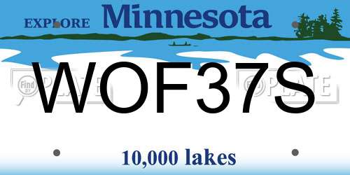 WOF37S Minnesota License Plate