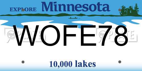 WOFE78 Minnesota License Plate