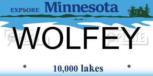 WOLFEY Minnesota License Plate