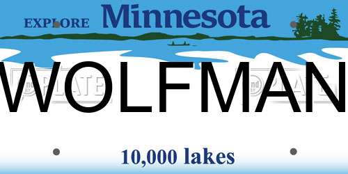 WOLFMAN Minnesota License Plate