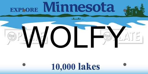 WOLFY Minnesota License Plate