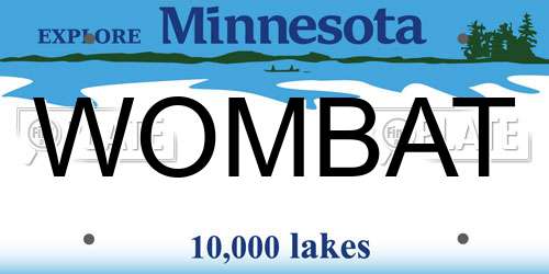 WOMBAT Minnesota License Plate