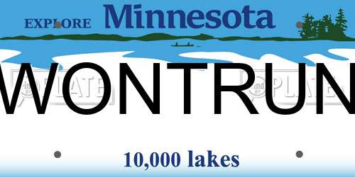 WONTRUN Minnesota License Plate