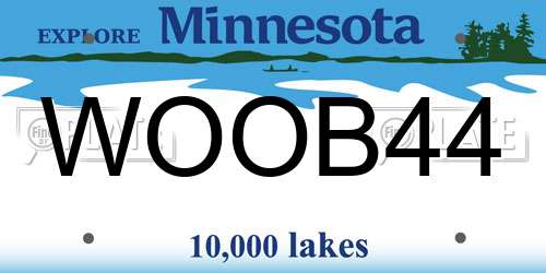 WOOB44 Minnesota License Plate