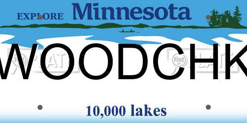 WOODCHK Minnesota License Plate