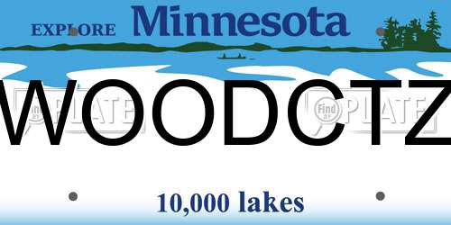 WOODCTZ Minnesota License Plate