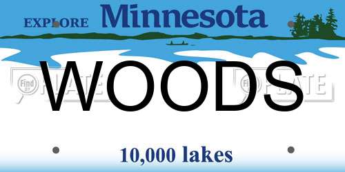 WOODS Minnesota License Plate