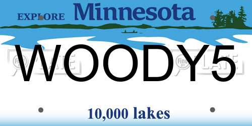 WOODY5 Minnesota License Plate