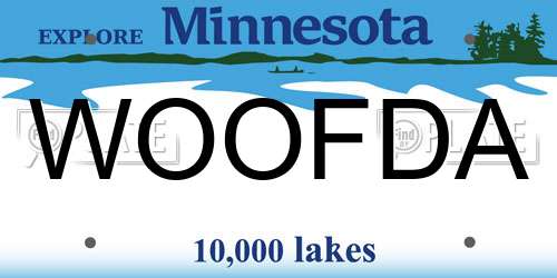 WOOFDA Minnesota License Plate