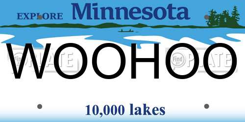 WOOHOO Minnesota License Plate