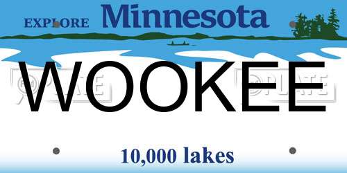 WOOKEE Minnesota License Plate