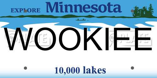 WOOKIEE Minnesota License Plate