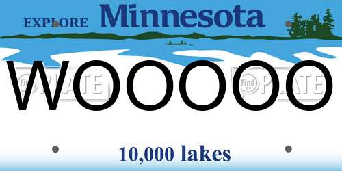 WOOOOO Minnesota License Plate