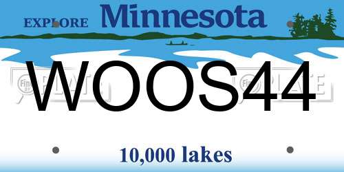 WOOS44 Minnesota License Plate