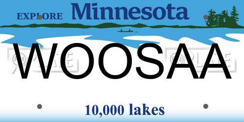 WOOSAA Minnesota License Plate