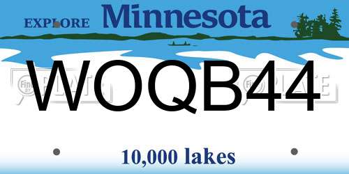 WOQB44 Minnesota License Plate