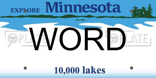 WORD Minnesota License Plate
