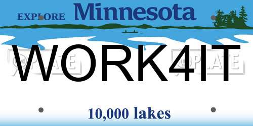 WORK4IT Minnesota License Plate