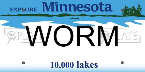 WORM Minnesota License Plate