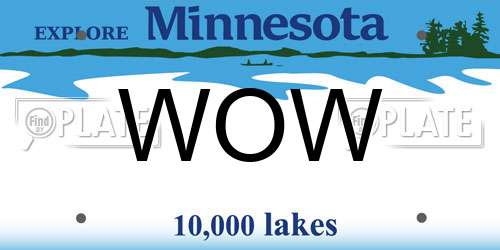 WOW Minnesota License Plate
