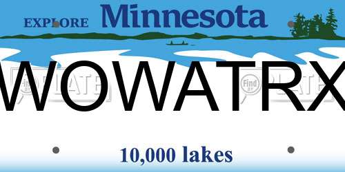 WOWATRX Minnesota License Plate