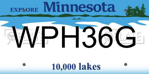 WPH36G Minnesota License Plate