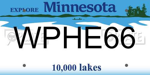 WPHE66 Minnesota License Plate