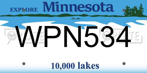 WPN534 Minnesota License Plate