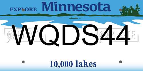 WQDS44 Minnesota License Plate