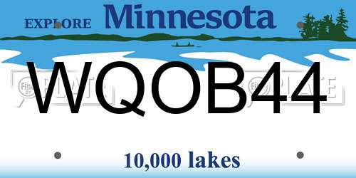 WQOB44 Minnesota License Plate