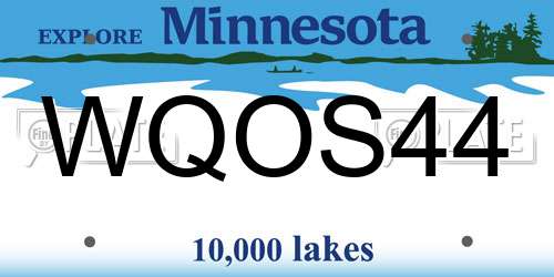 WQOS44 Minnesota License Plate