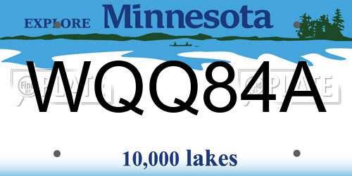 WQQ84A Minnesota License Plate