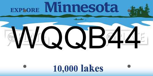 WQQB44 Minnesota License Plate