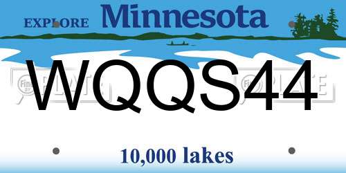 WQQS44 Minnesota License Plate