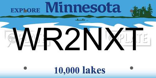 WR2NXT Minnesota License Plate