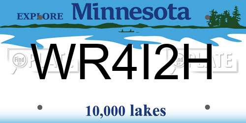 WR4I2H Minnesota License Plate