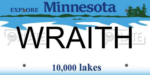 WRAITH Minnesota License Plate