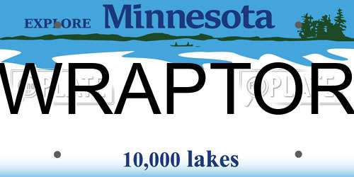 WRAPTOR Minnesota License Plate