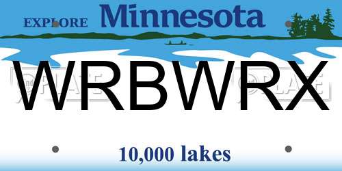 WRBWRX Minnesota License Plate