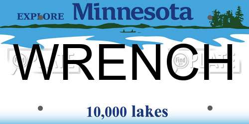 WRENCH Minnesota License Plate