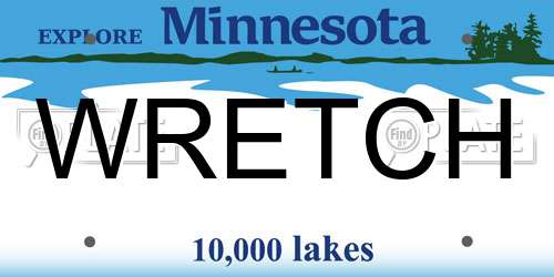 WRETCH Minnesota License Plate