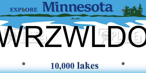 WRZWLDO Minnesota License Plate