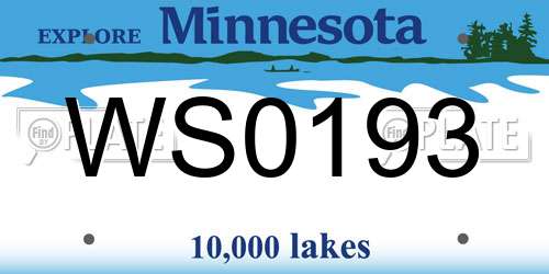 WS0193 Minnesota License Plate
