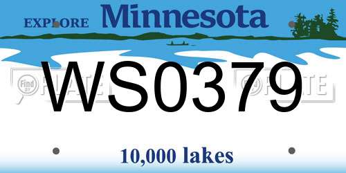 WS0379 Minnesota License Plate