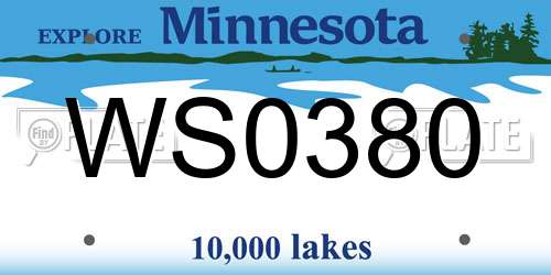 WS0380 Minnesota License Plate