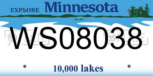 WS08038 Minnesota License Plate