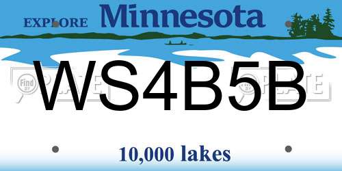 WS4B5B Minnesota License Plate