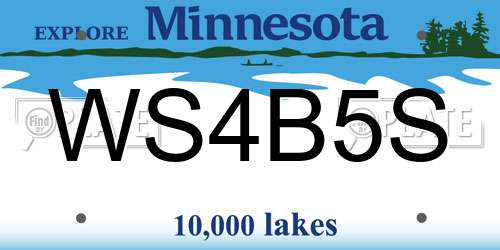 WS4B5S Minnesota License Plate